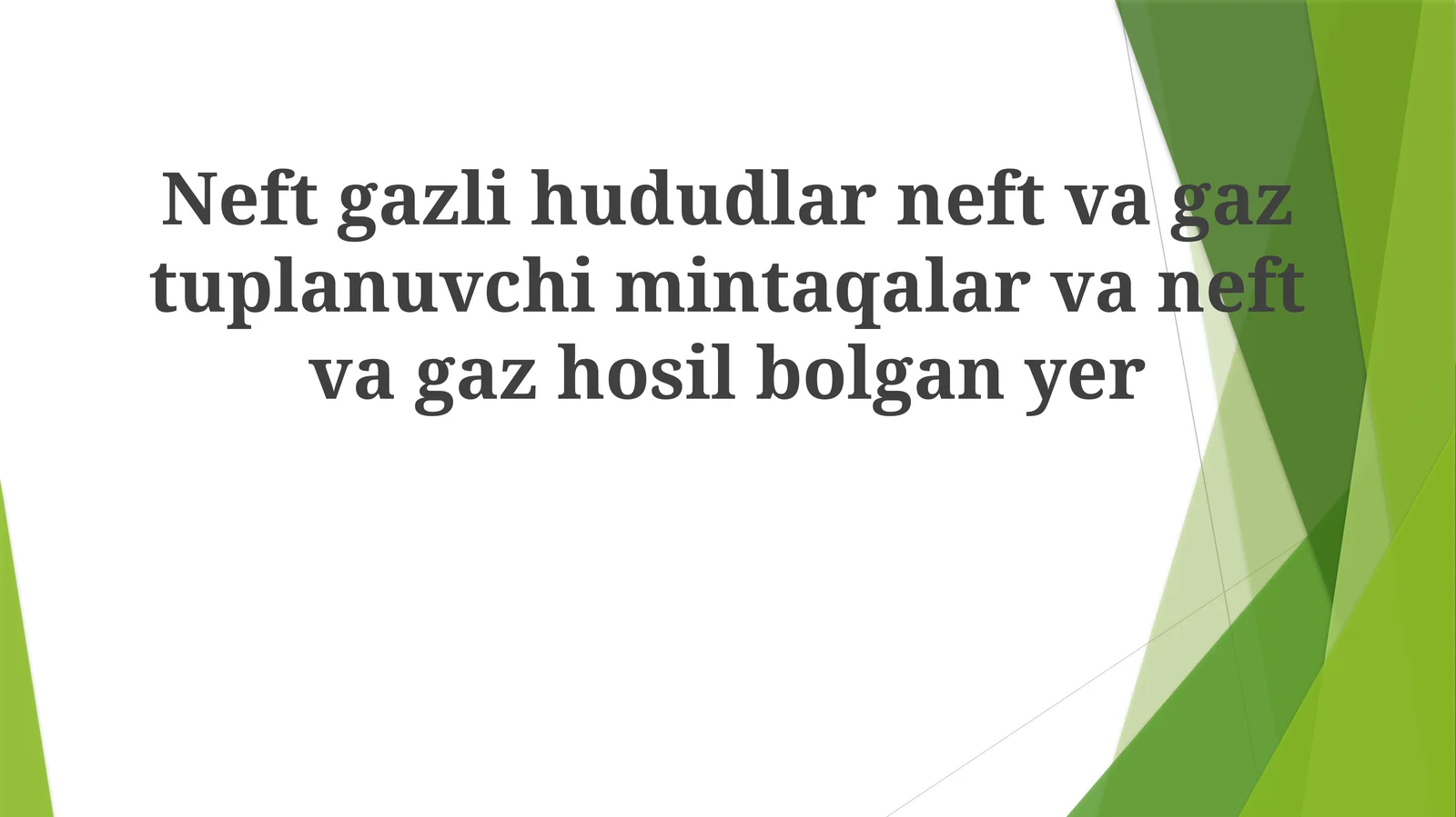Neft va Gaz Konlarining Geologiyasi