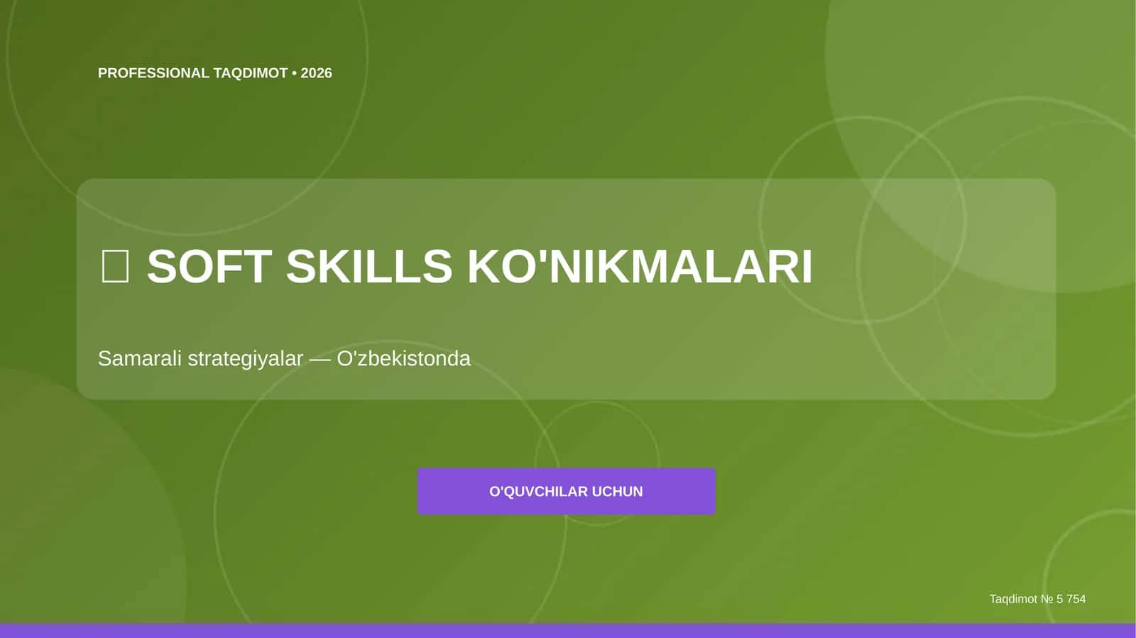 SOFT SKILLS KO'NIKMALARI