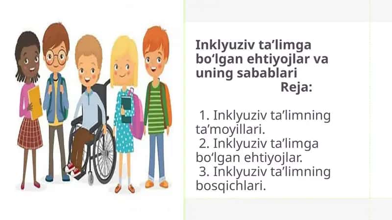 Inklyuziv ta'limning e’tirof etilishi tamoyili
