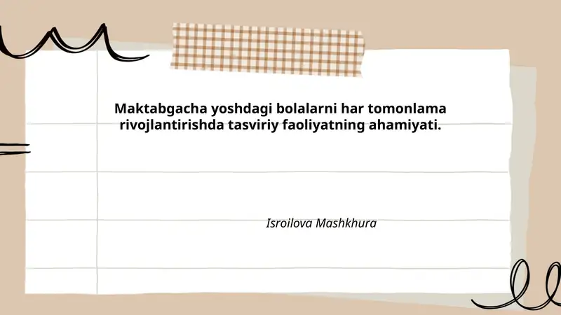 Tasviriy Faoliyatning Ahamiyati
