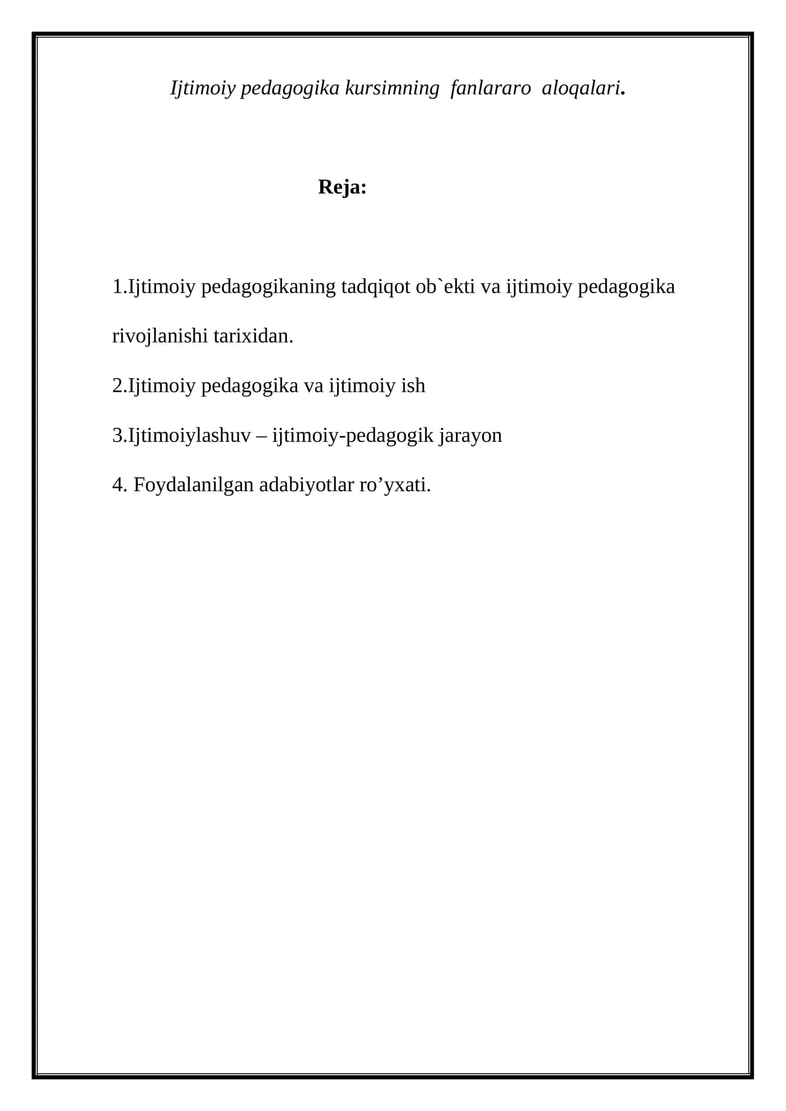 Ijtimoiy pedagogika kursi