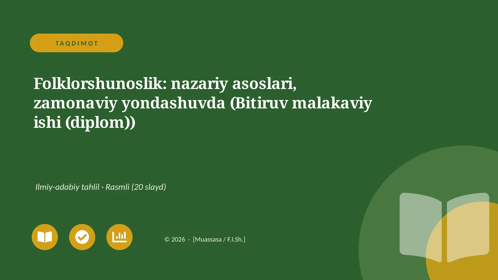 Folklorshunoslik: nazariy asoslari, zamonaviy yondashuvda (Bitiruv malakaviy ishi (diplom))