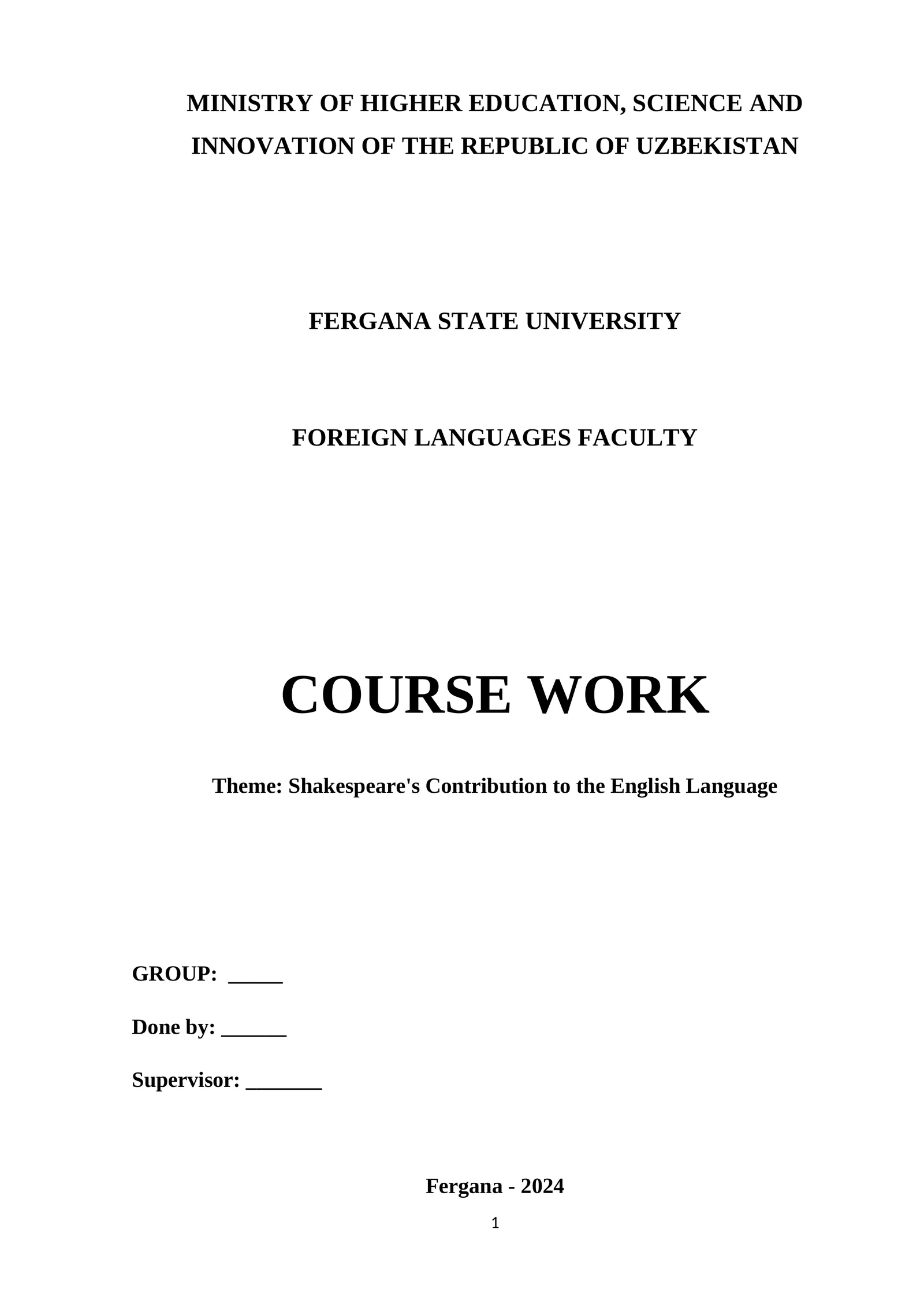 Shakespeare's Contribution to the English Language