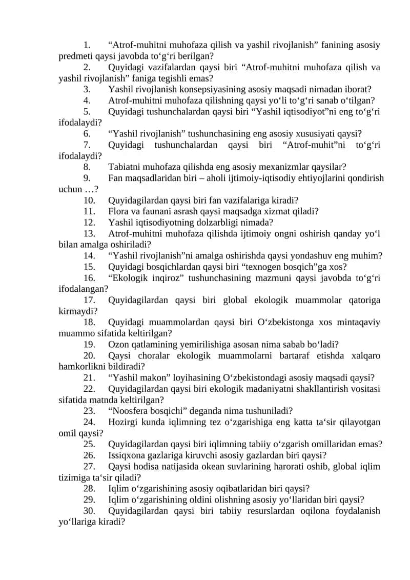 Atrof-muhitni muhofaza qilish va yashil rivojlanish