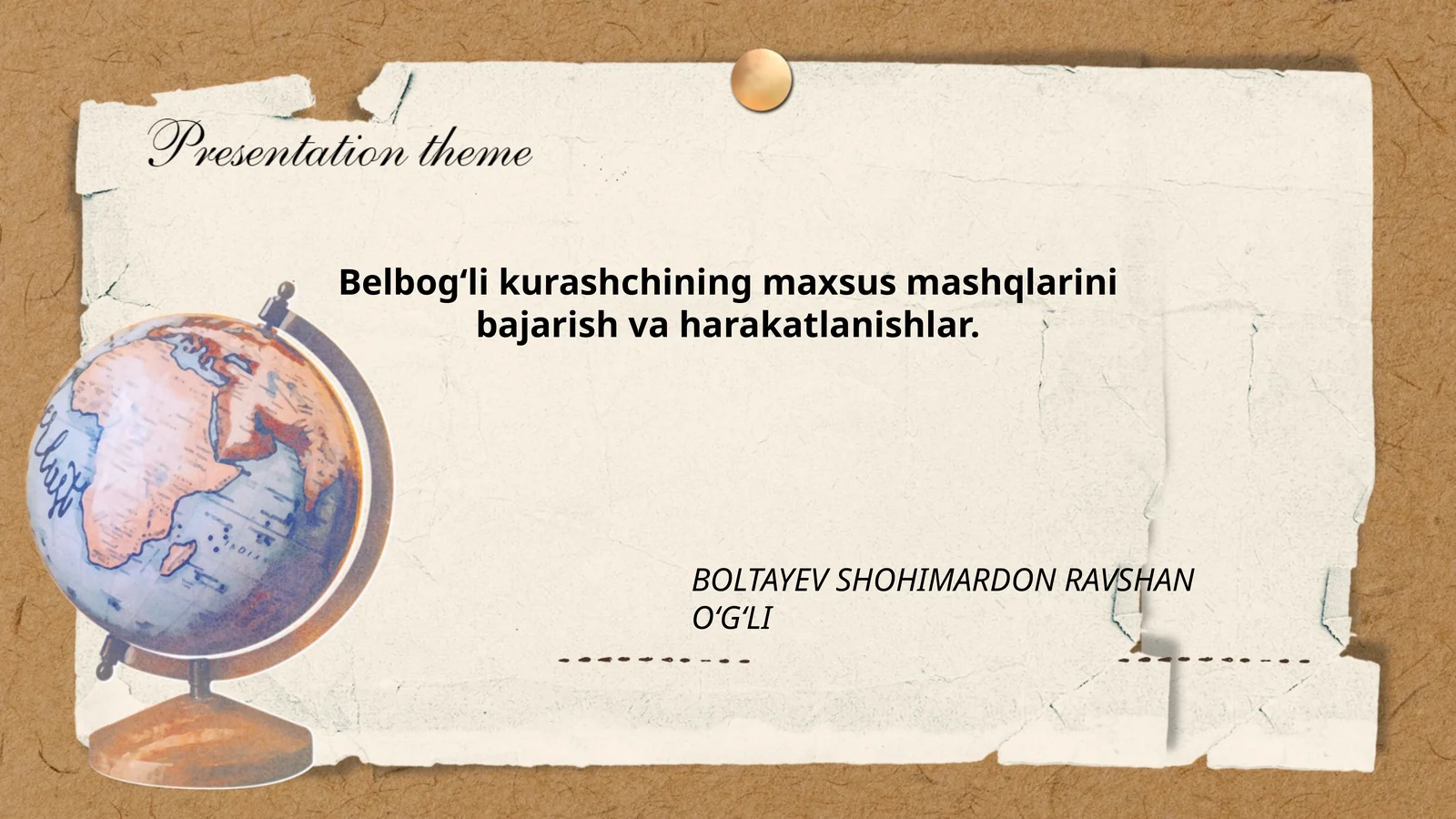 Belbog‘li kurashchining maxsus mashqlarini bajarish va harakatlanishlar