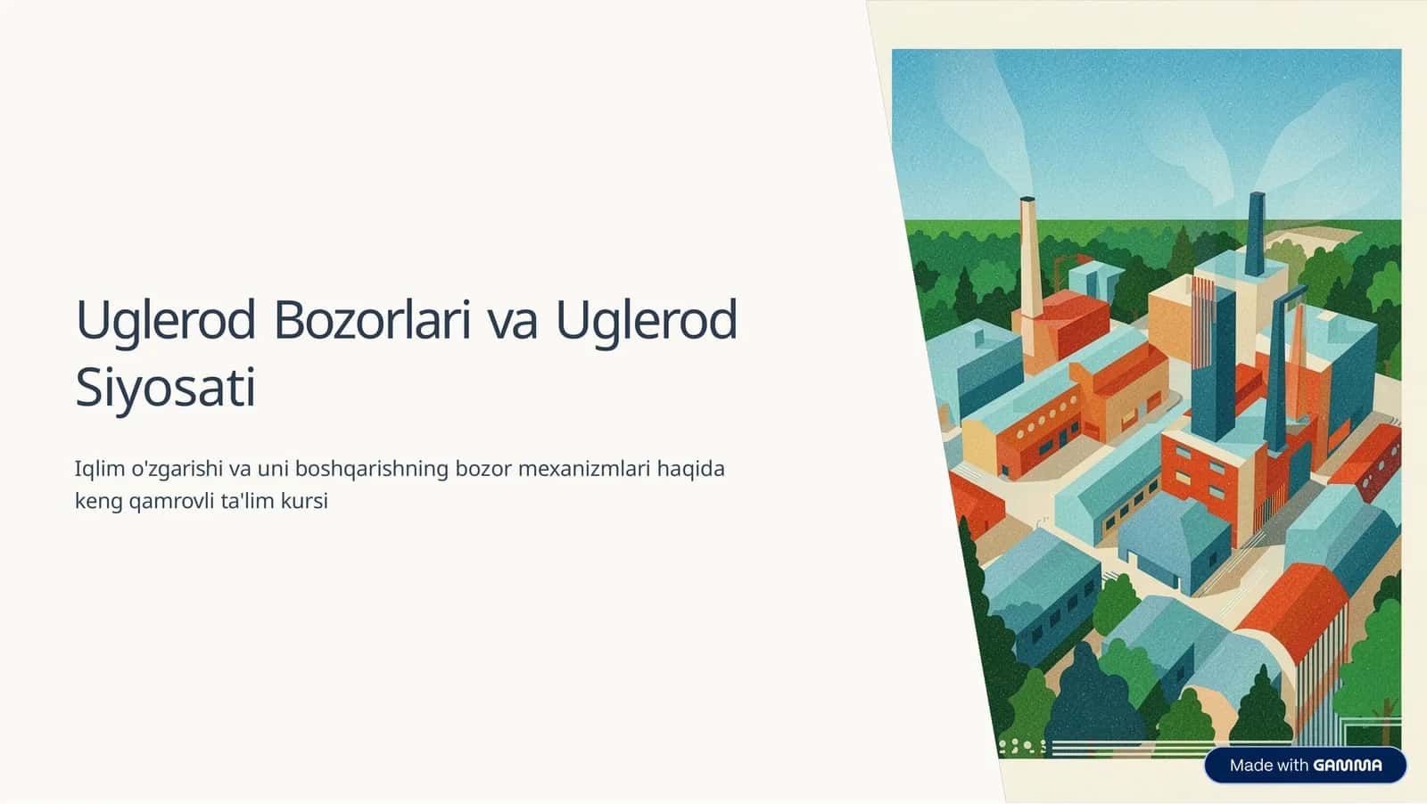 Uglerod Bozorlari va Uglerod Siyosati