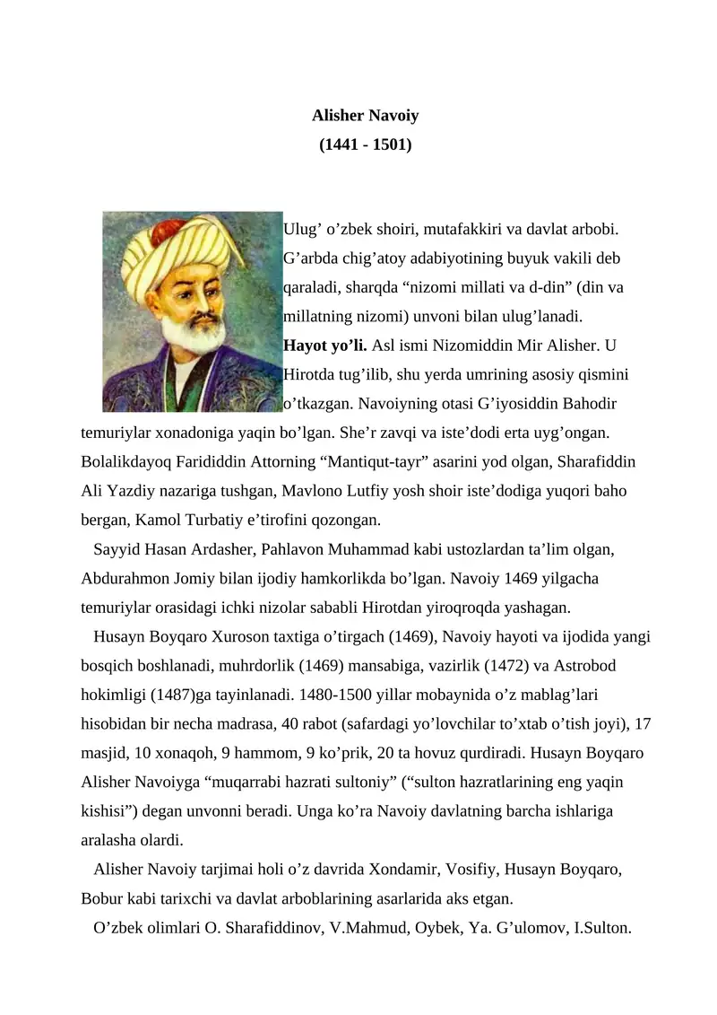 Alisher Navoiy