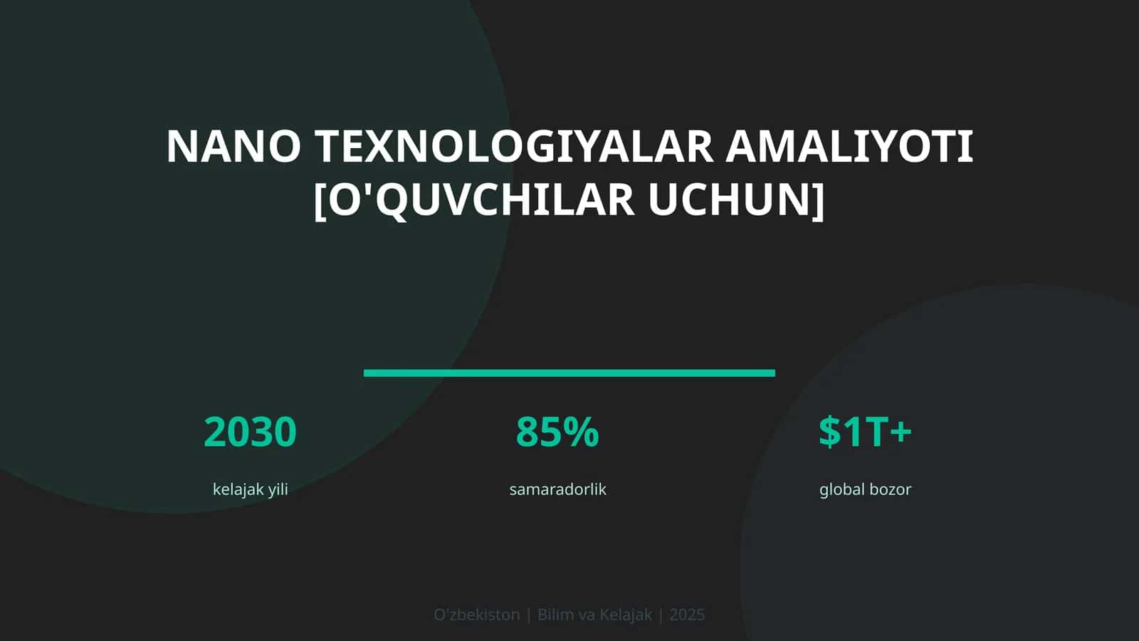 Nano texnologiyalar amaliyoti [O'quvchilar uchun]