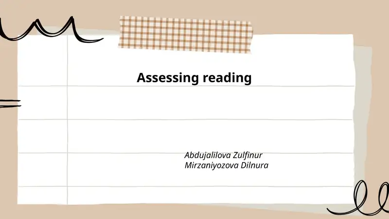 Assessment of Reading Comprehension