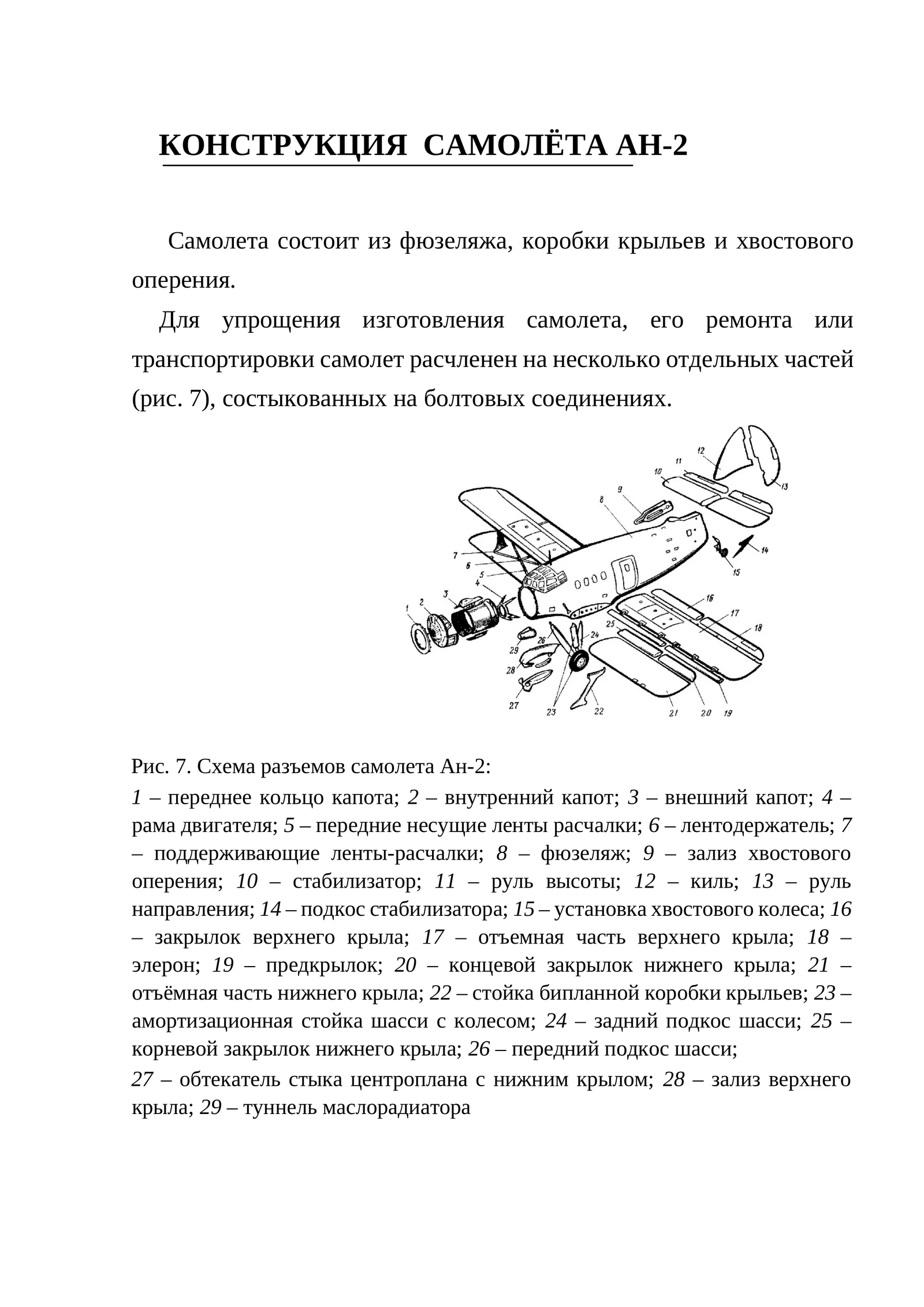 КОНСТРУКЦИЯ САМОЛЁТА АН-2
