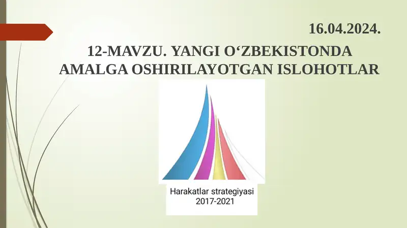 Yangi O‘zbekistonda Amalga Oshirilayotgan Ishlohtlar Tayanch So‘zlar