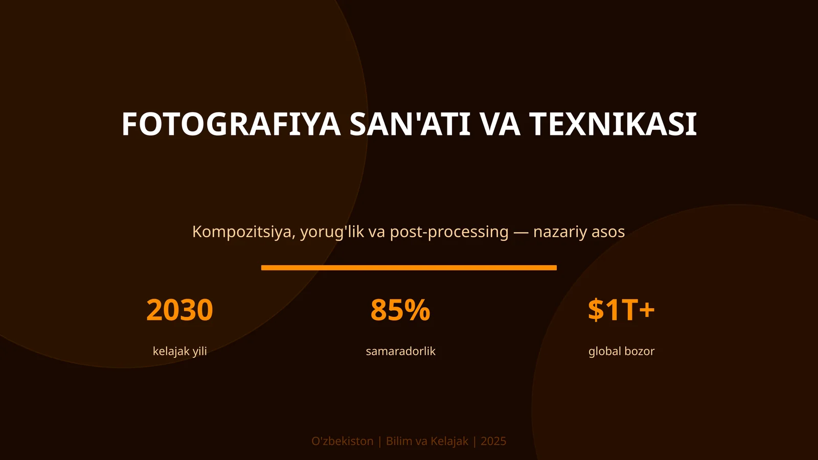 FOTOGRAFIYA SAN'ATI VA TEXNIKASI