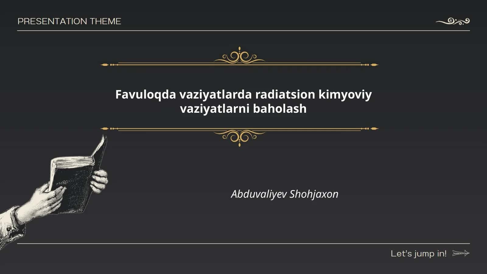 Favuloqda vaziyatlarda radiatsion kimyoviy vaziyatlarni baholash