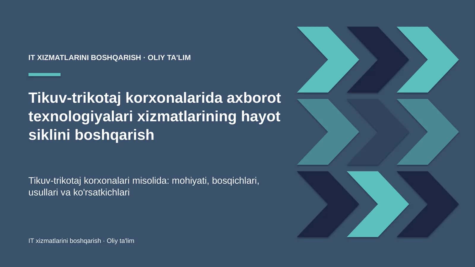 tikuv trikotaj korxonalarida axborot texnologiyalari xizmatlarining hayot siklini boshqarish 1598