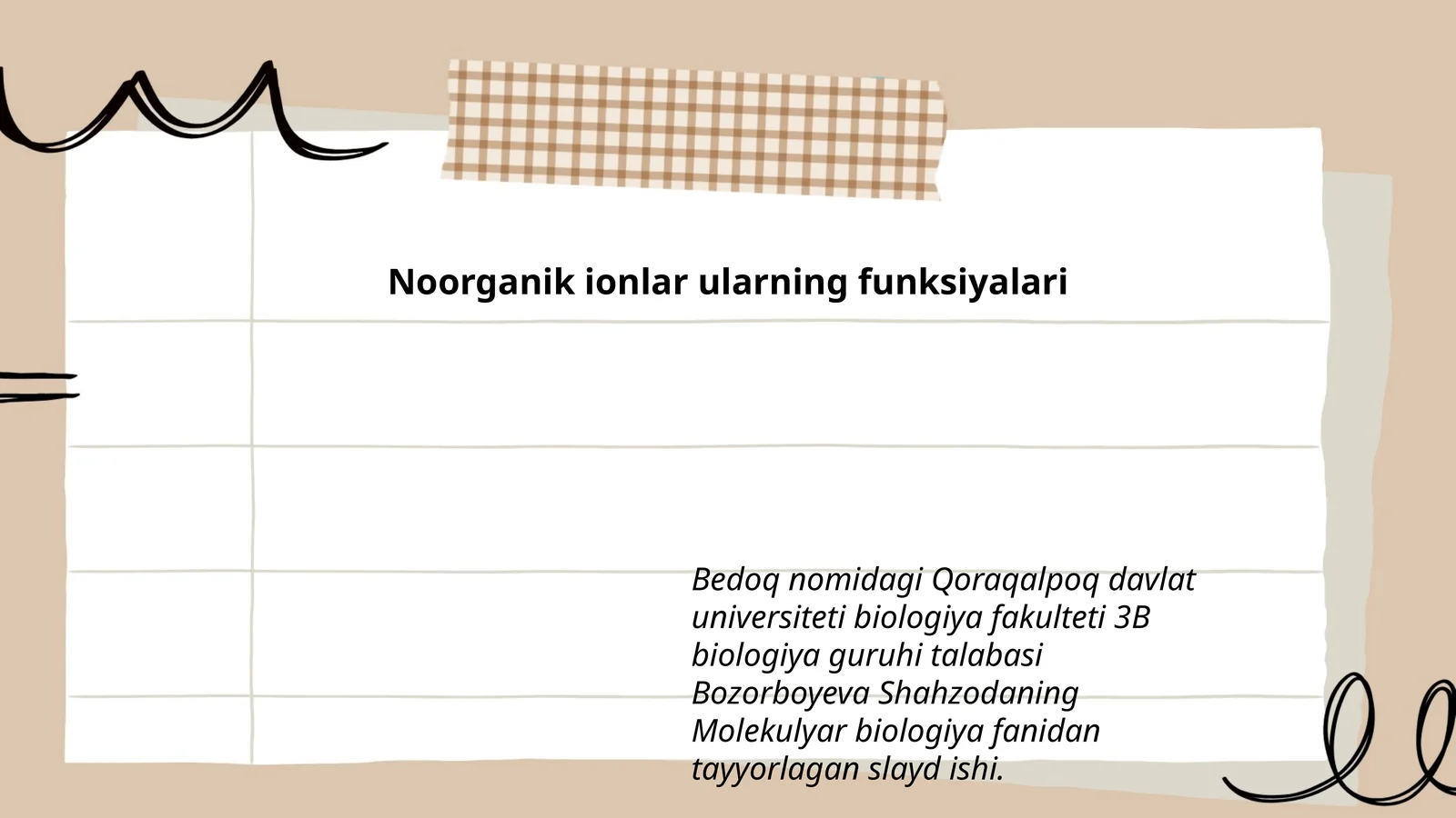 Noorganik ionlar ularning funksiyalari