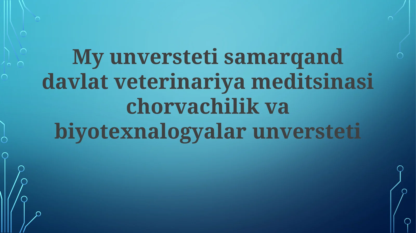 Davlat veterinariya va biotexnologiyalar universiteti