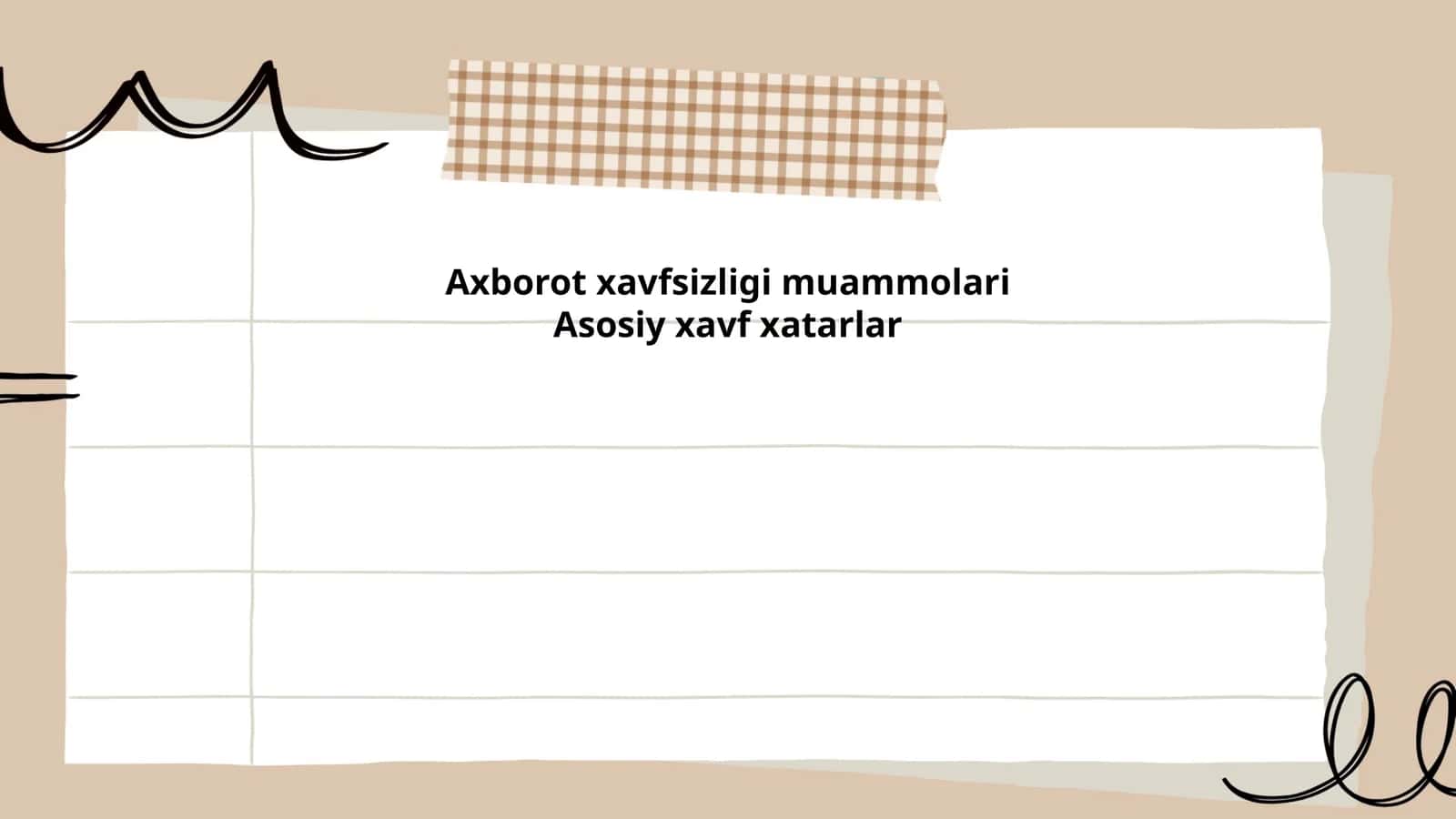 Axborot xavfsizligi muammolari