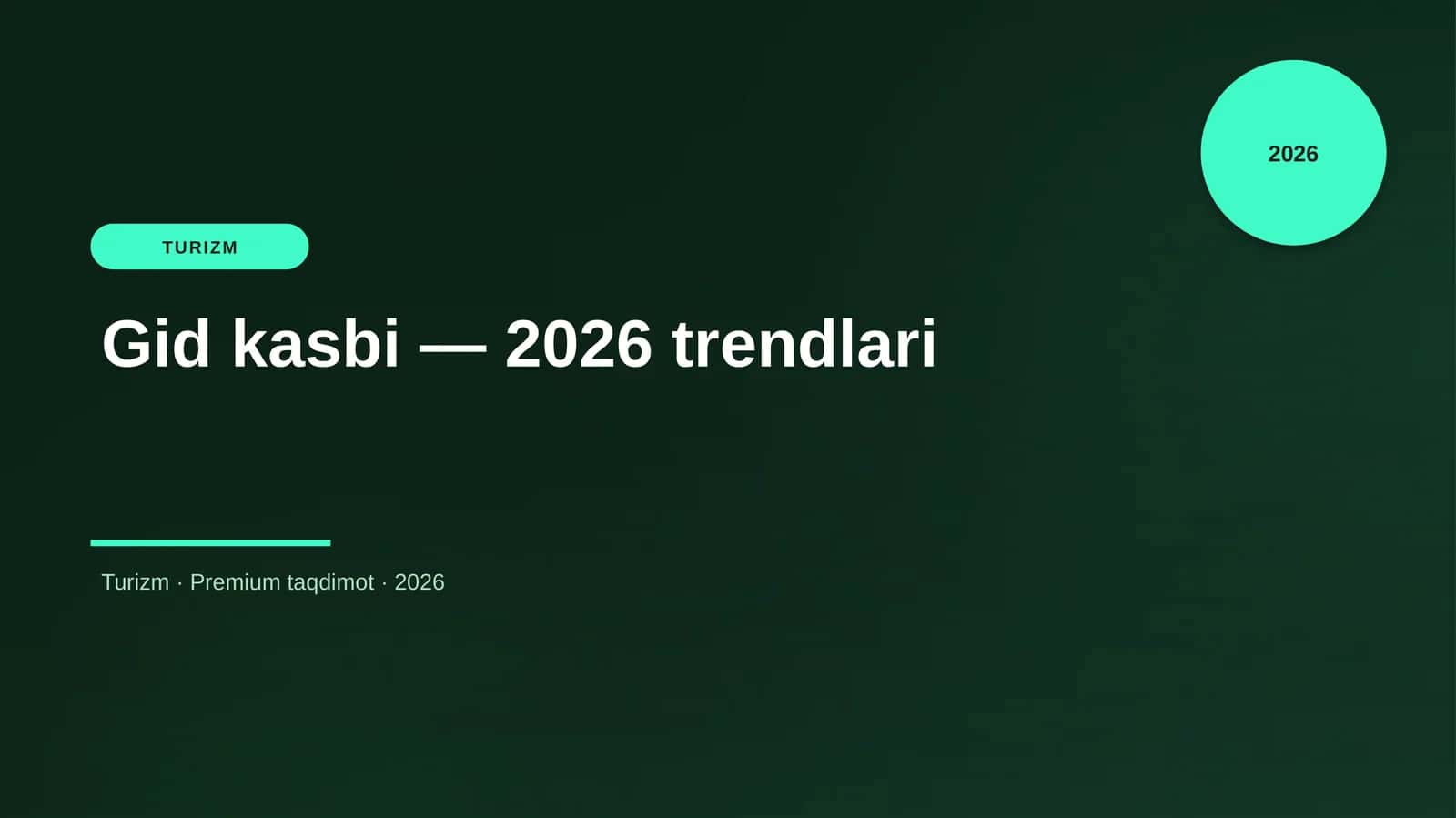 Gid kasbi — 2026 trendlari