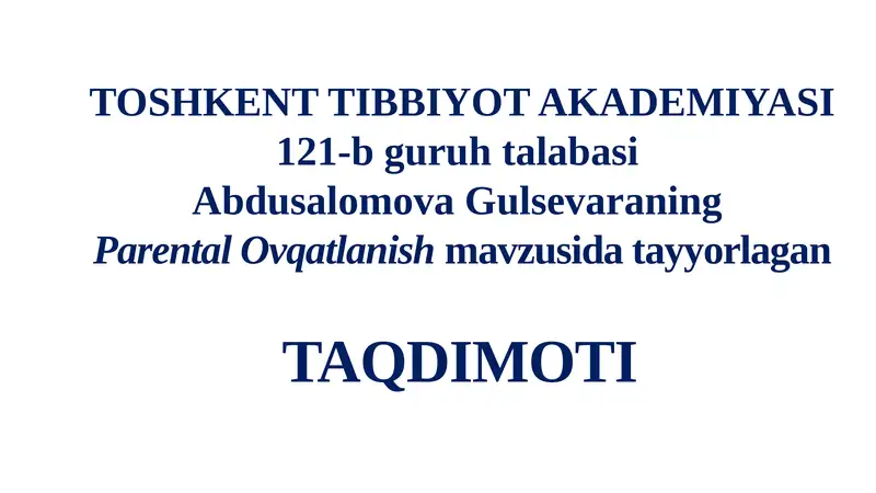 Parental Ovqatlanish