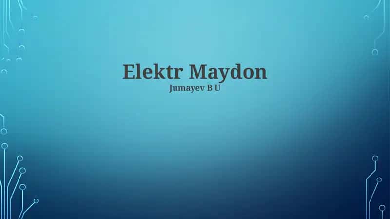 Elektr Maydon