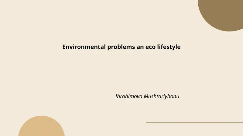 Environmental problems an eco lifestyle