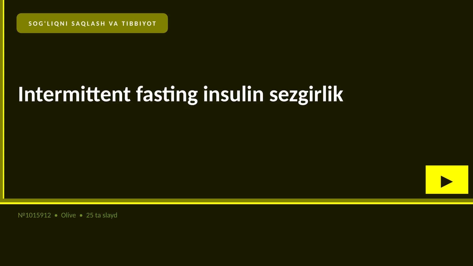 Intermittent fasting insulin sezgirlik
