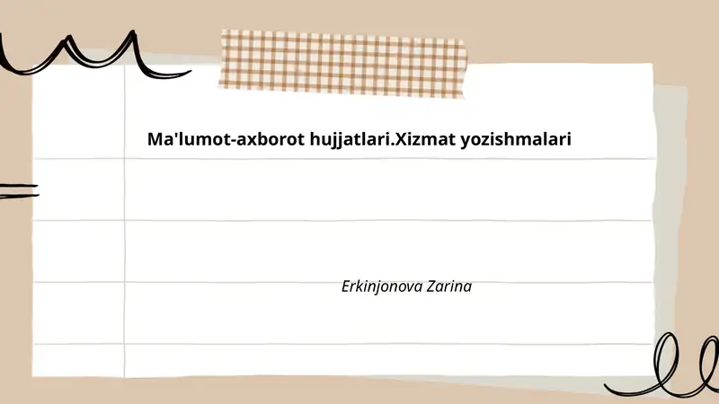 Xizmat yozishmalari