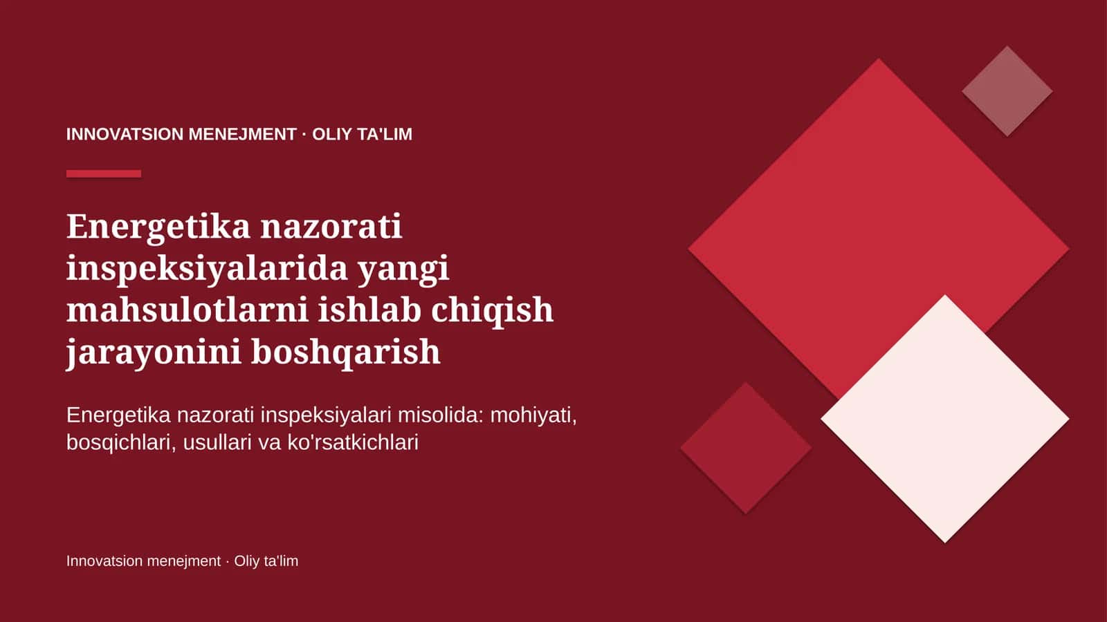energetika nazorati inspeksiyalarida yangi mahsulotlarni ishlab chiqish jarayonini boshqarish 1429