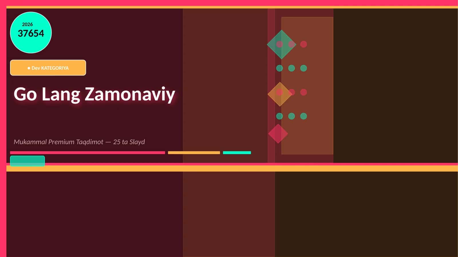 Go Lang Zamonaviy Mukammal Premium Taqdimot