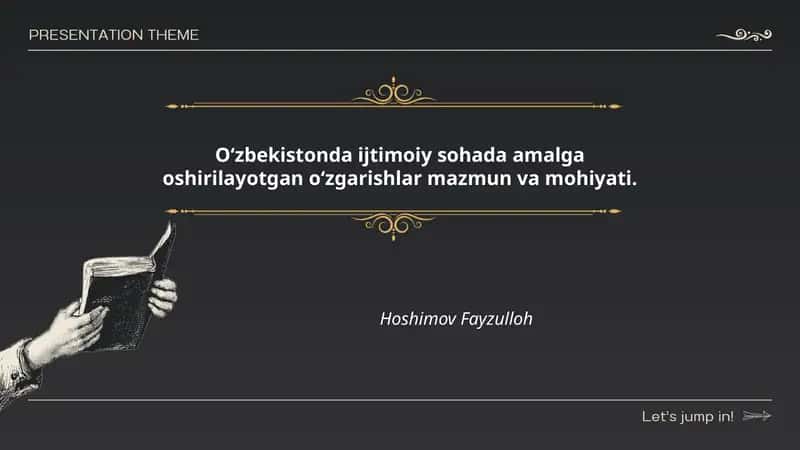 O‘zbekistonda ijtimoiy sohada amalga oshirilayotgan o‘zgarishlar mazmuni va mohiyati