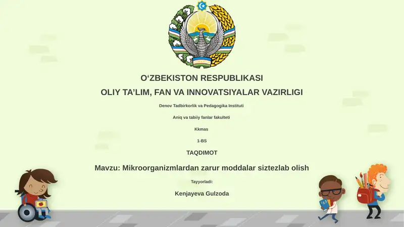 Mikroorganizmlardan zarur moddalar siztezlab olish