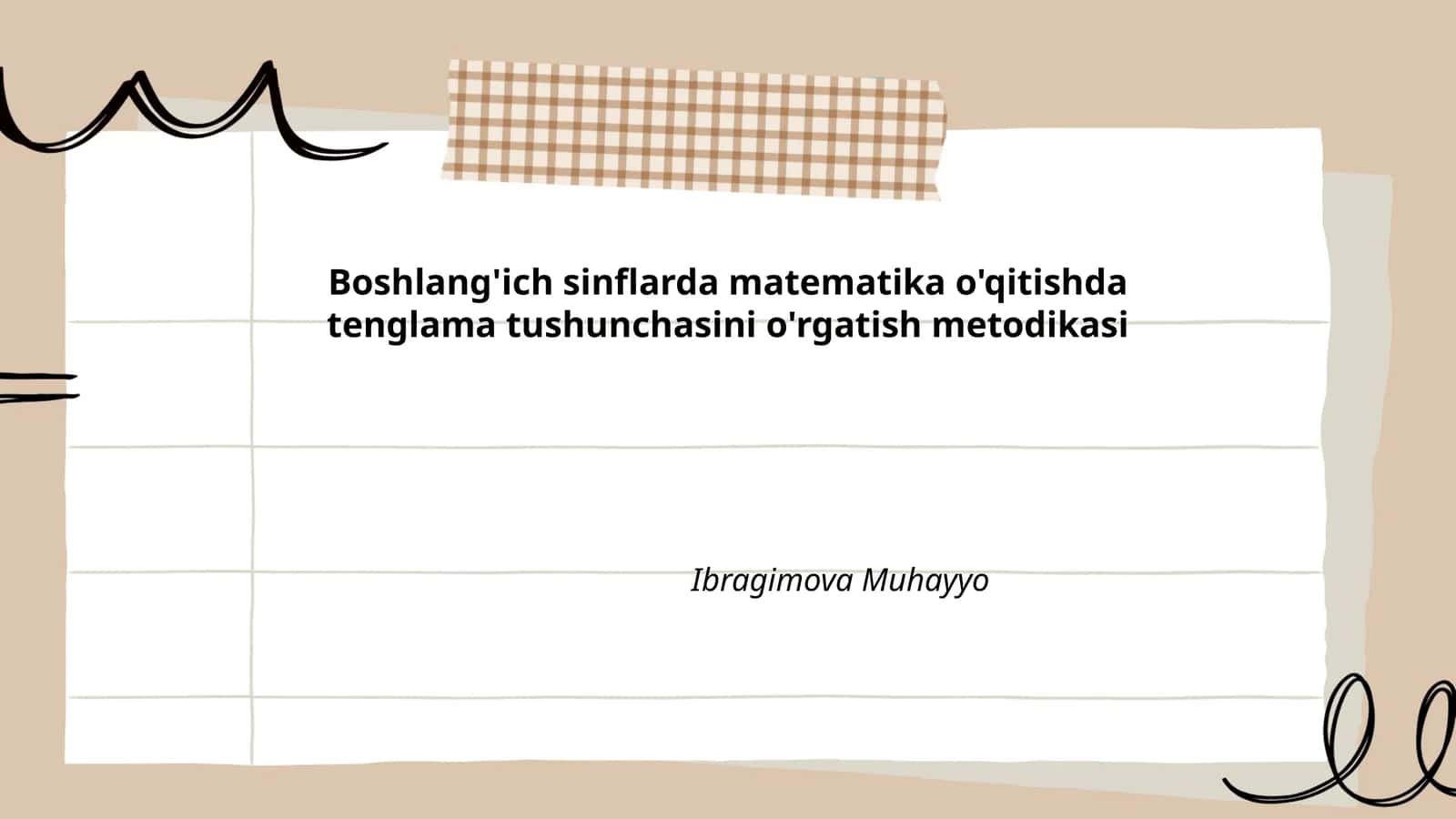 Tenglamalar bilan tanishtirish