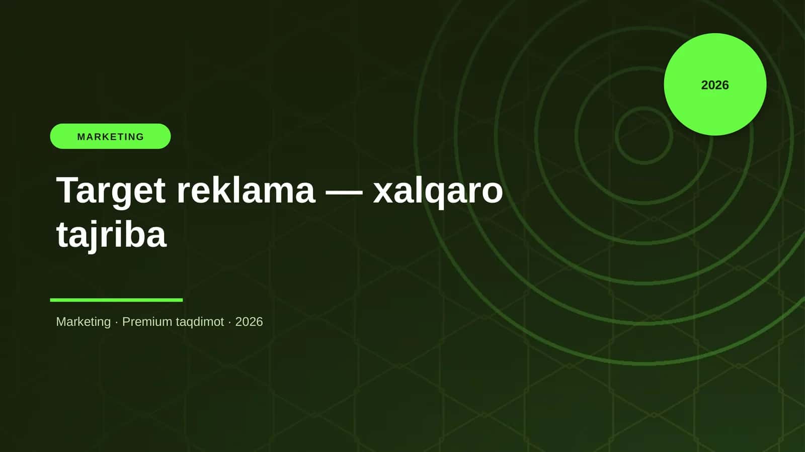 Target reklama — xalqaro tajriba