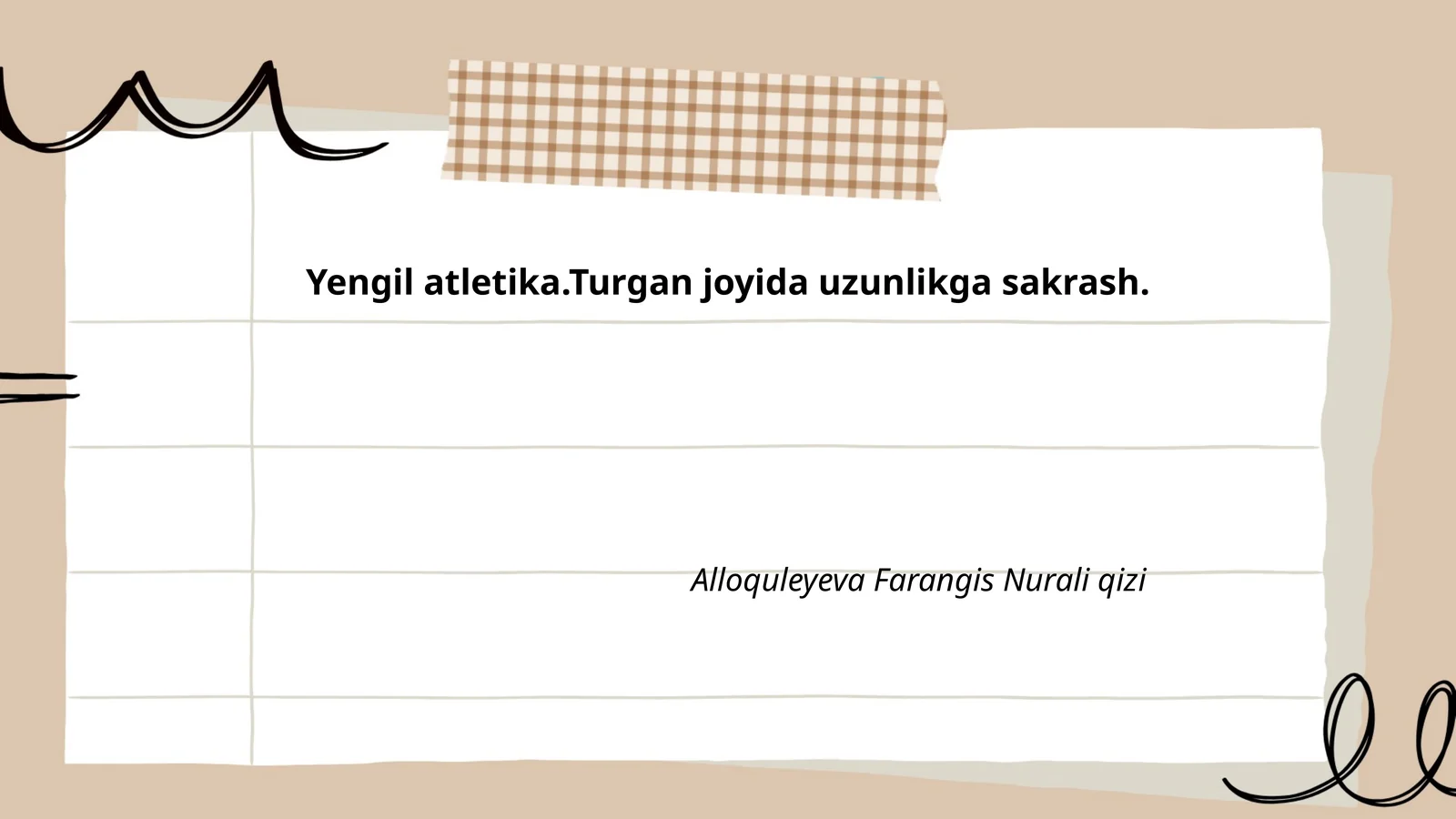 Yengil atletikada turgan joyida uzunlikka sakrash texnikasi