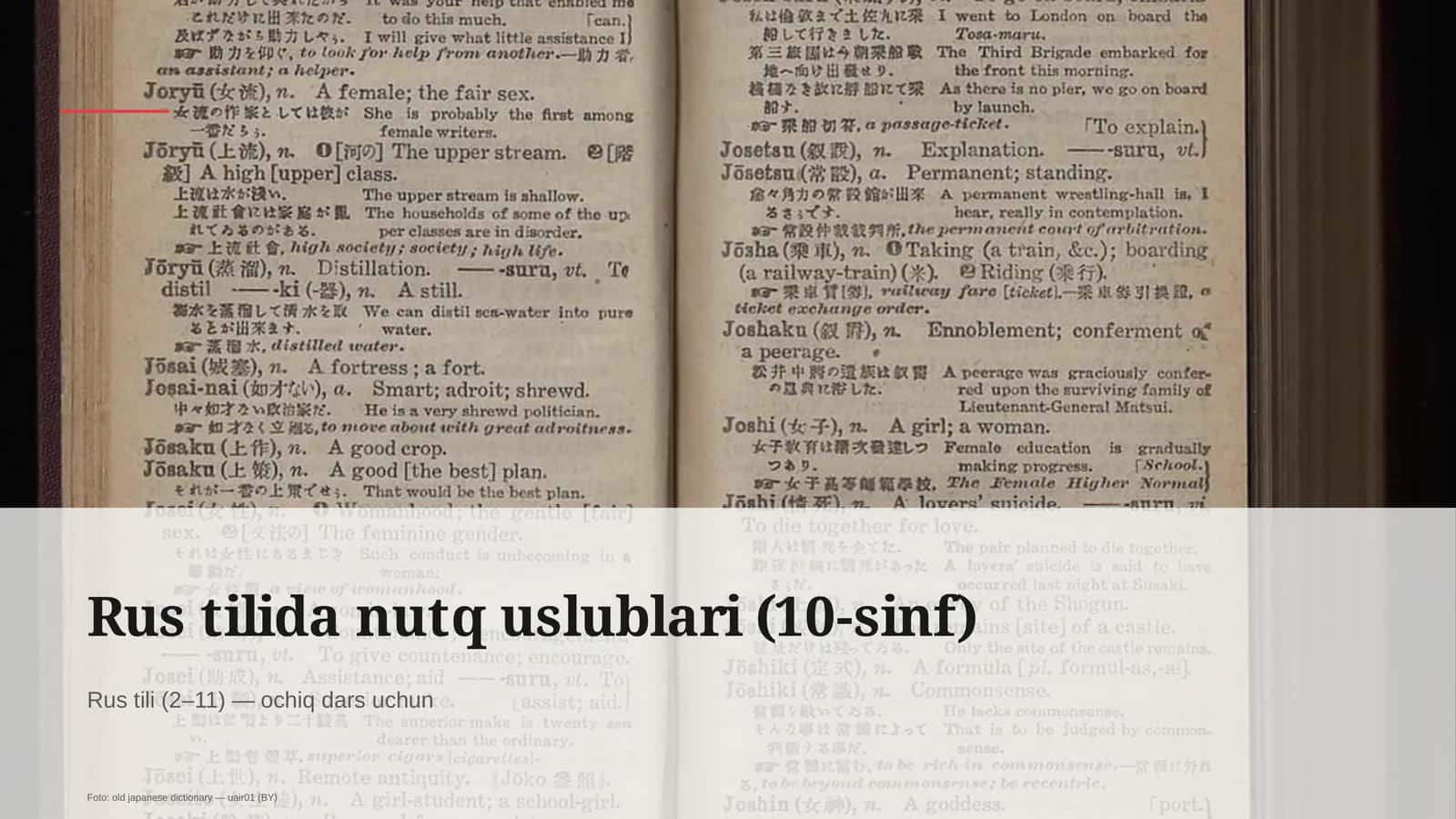 Rus tilida nutq uslublari (10-sinf)