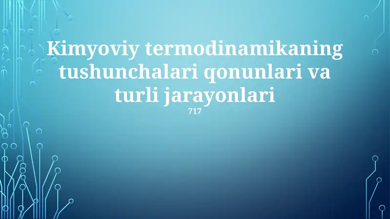 Kimyoviy termodinamika