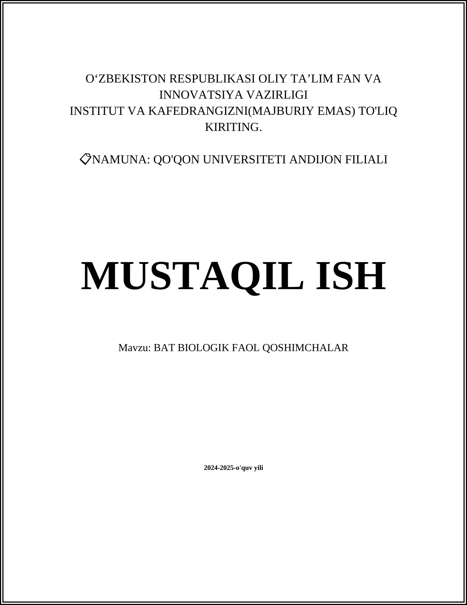 Biologik Faol Qoshimchalar
