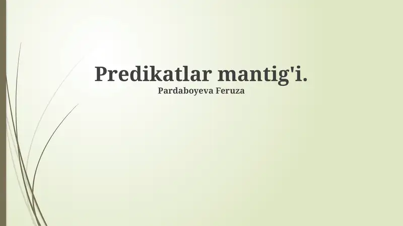 Predikatlar mantig'i