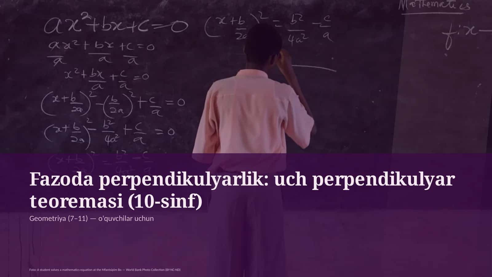 Fazoda perpendikulyarlik: uch perpendikulyar teoremasi (10-sinf)