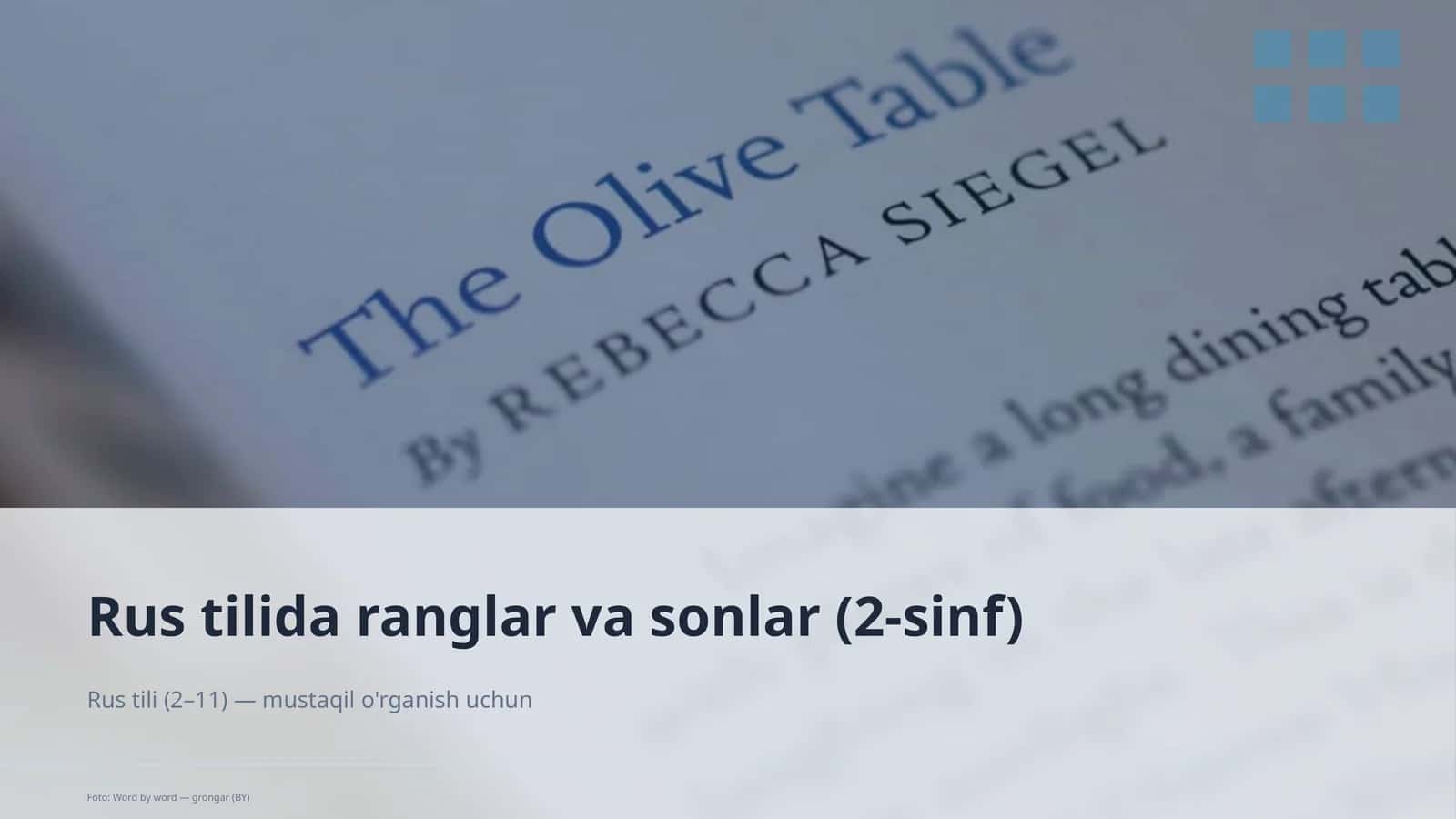 Rus tilida ranglar va sonlar (2-sinf)