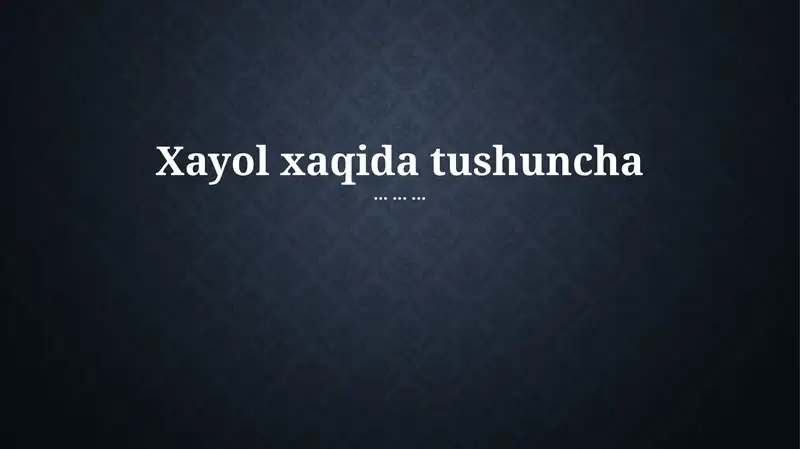 Tasavvur: Ta'rif va Mohiyat
