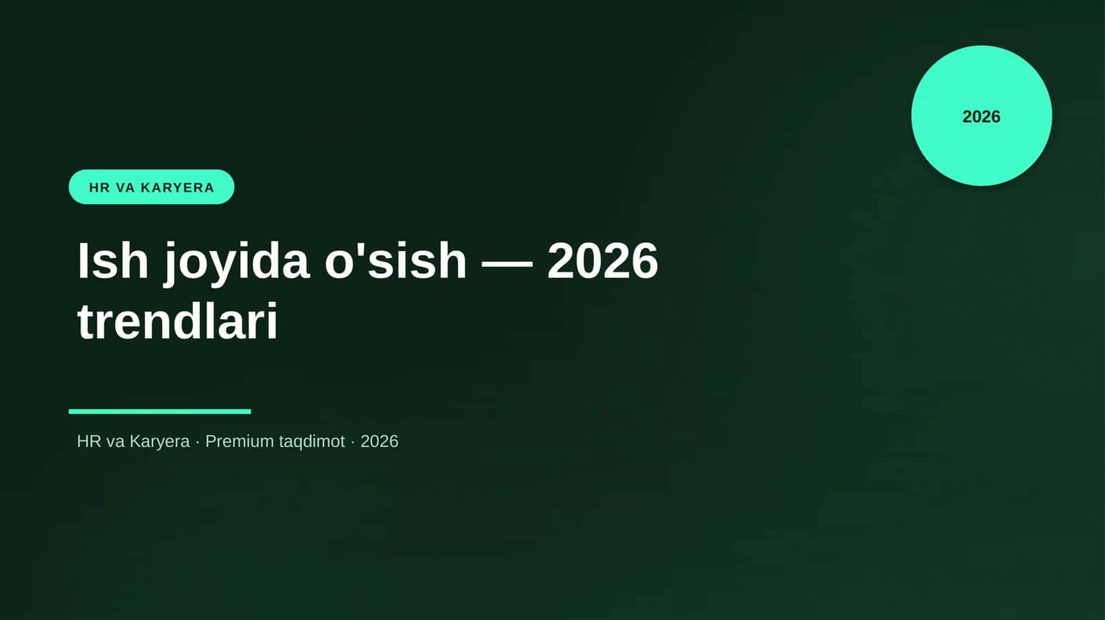 Ish joyida o'sish — 2026 trendlari
