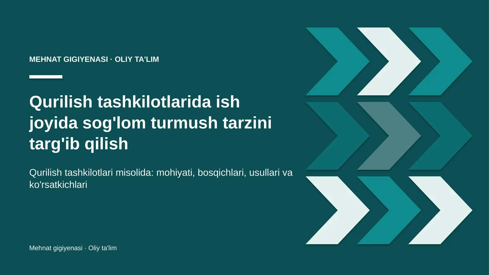 qurilish tashkilotlarida ish joyida sog'lom turmush tarzini targ'ib qilish 3870
