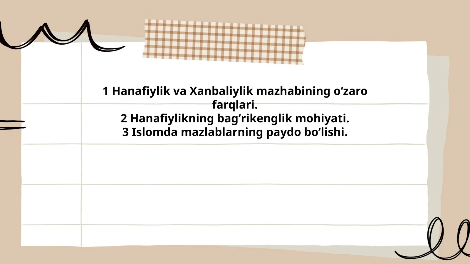 Hanafiylik va Xanbaliylik mazhabining oʻzaro farqlari