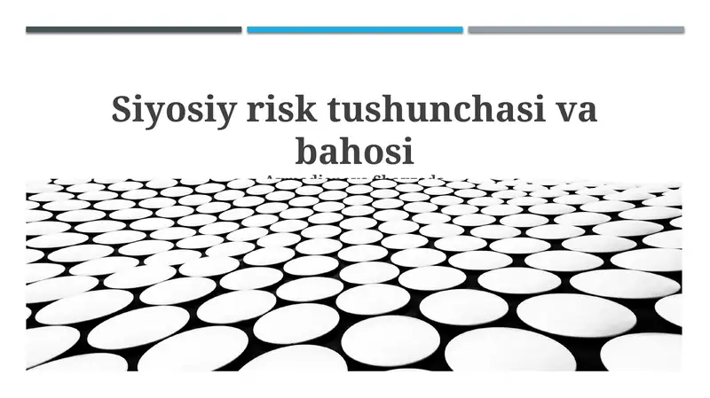 Siyosiy risk tushunchasi va bahosi