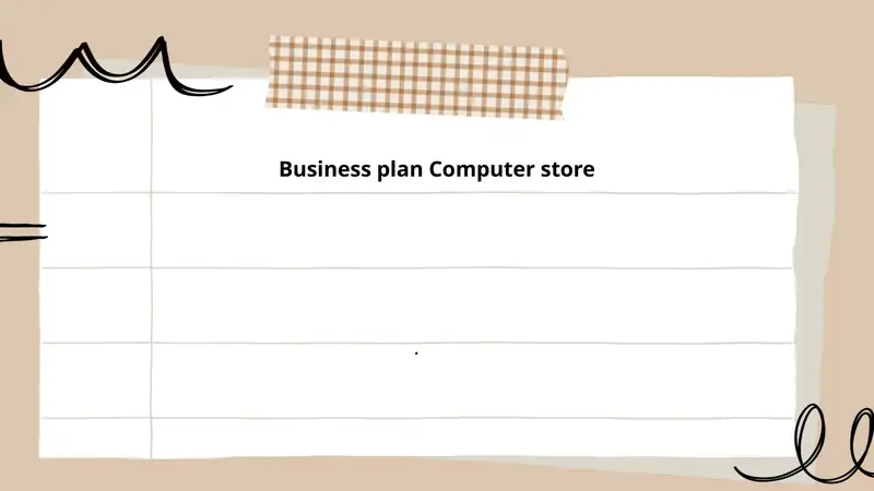 Business plan Computer store