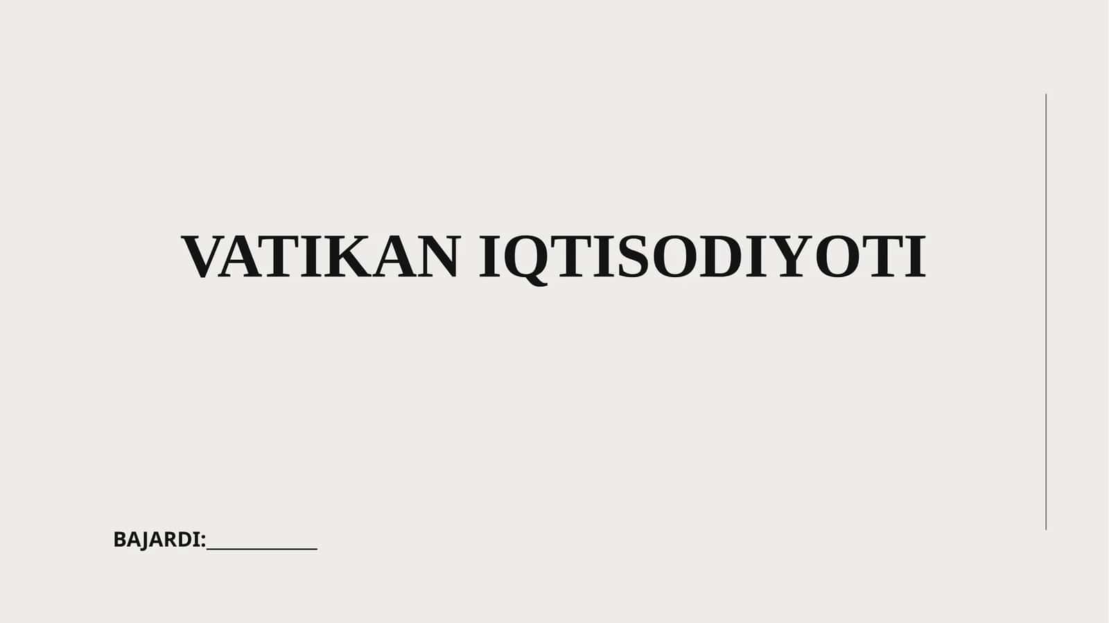 VATIKAN IQTISODIYOTI