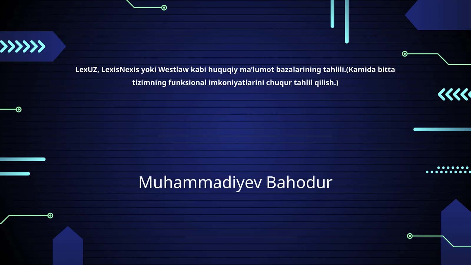 Huquqiy Ma'lumot Bazalari Tahlili