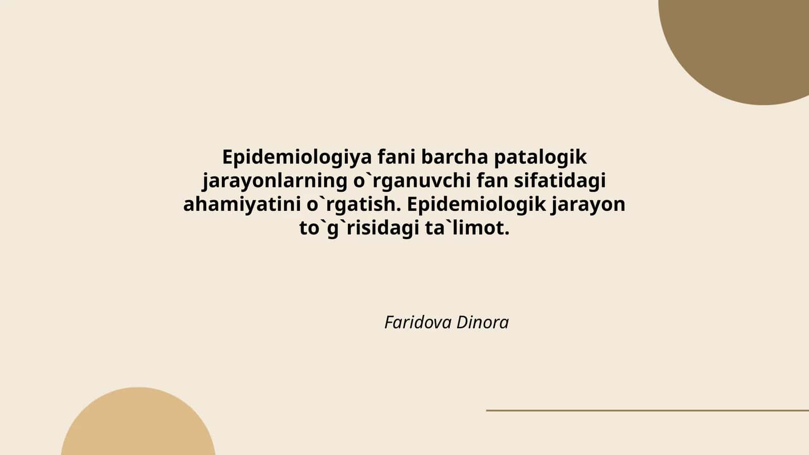 Epidemiologiya fani
