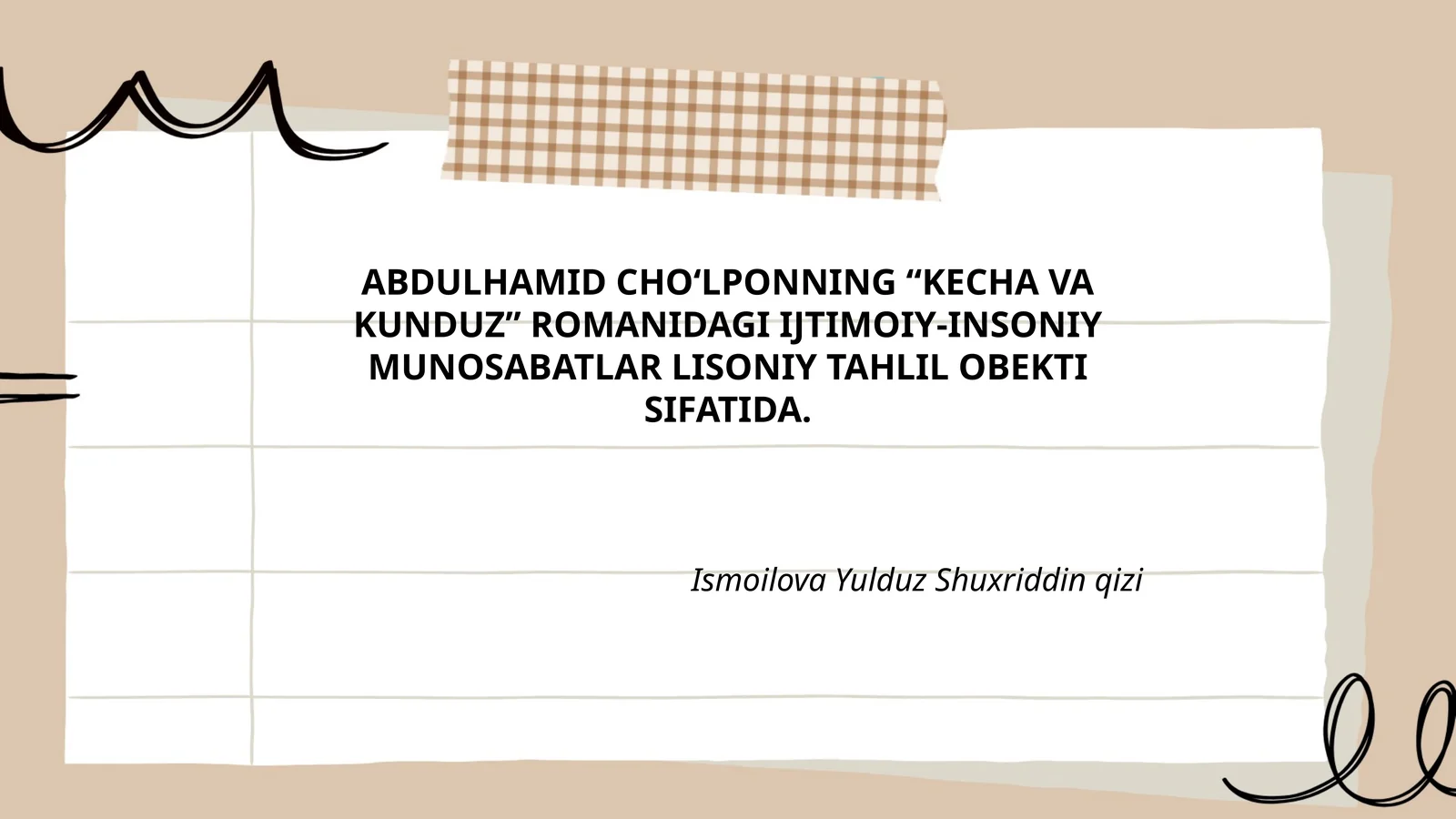 KECHA VA KUNDUZ